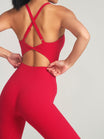 Poshknit Scrunch Bodysuit - Lipstick Red