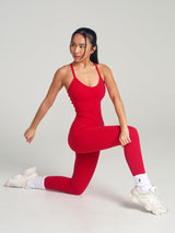 Thumbnail 3 of Poshknit Scrunch Bodysuit - Lipstick Red, 3 of 4