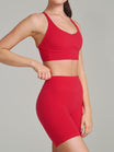 Poshknit Sports Bra - Lipstick Red