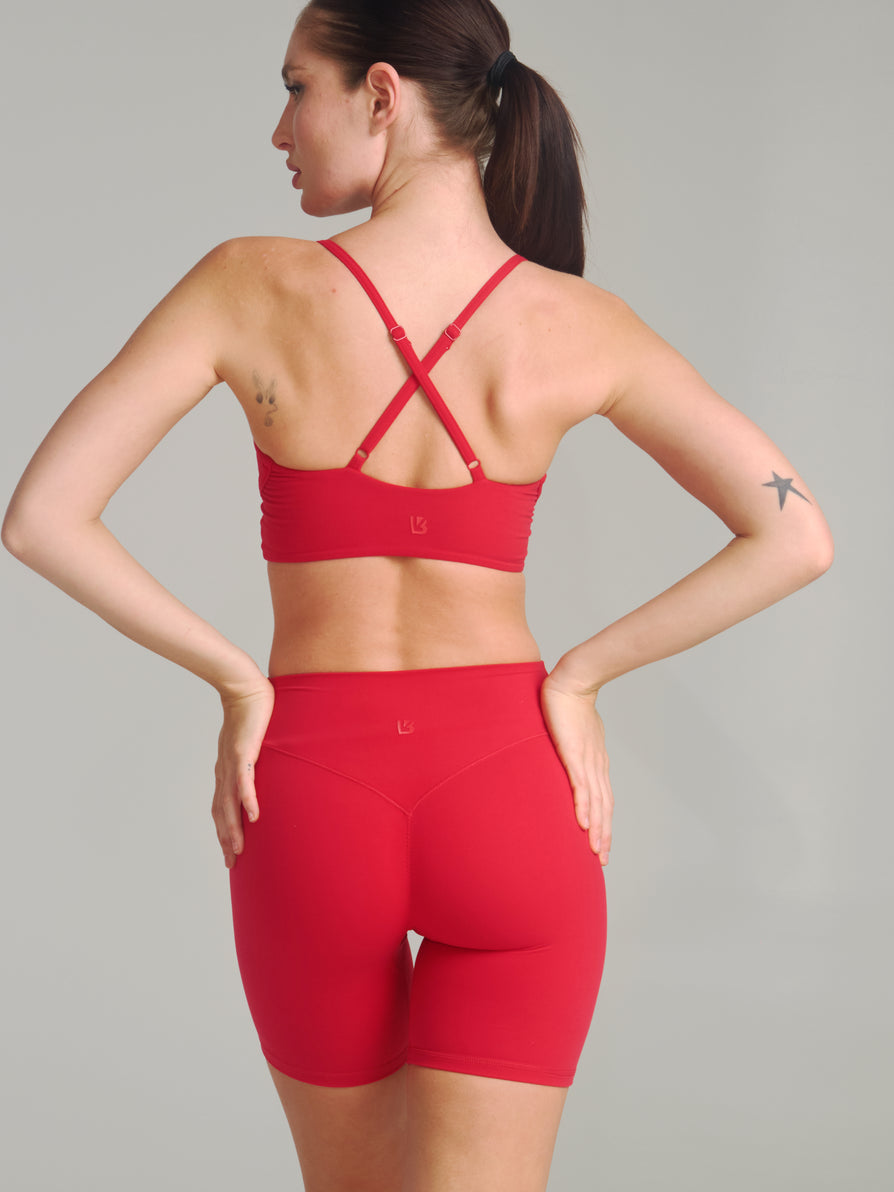 Poshknit Sports Bra - Lipstick Red