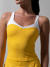 Thumbnail 3 of Served Waist Tank - Pineapple and White, 3 of 5