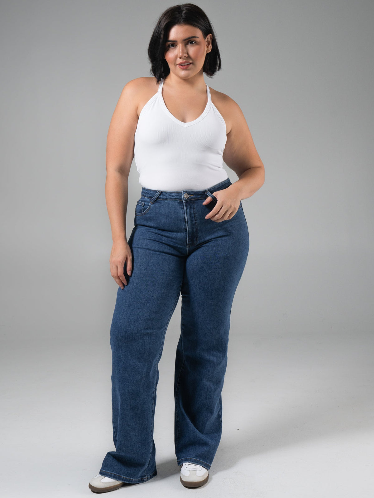 Brami V Neck Tank - White