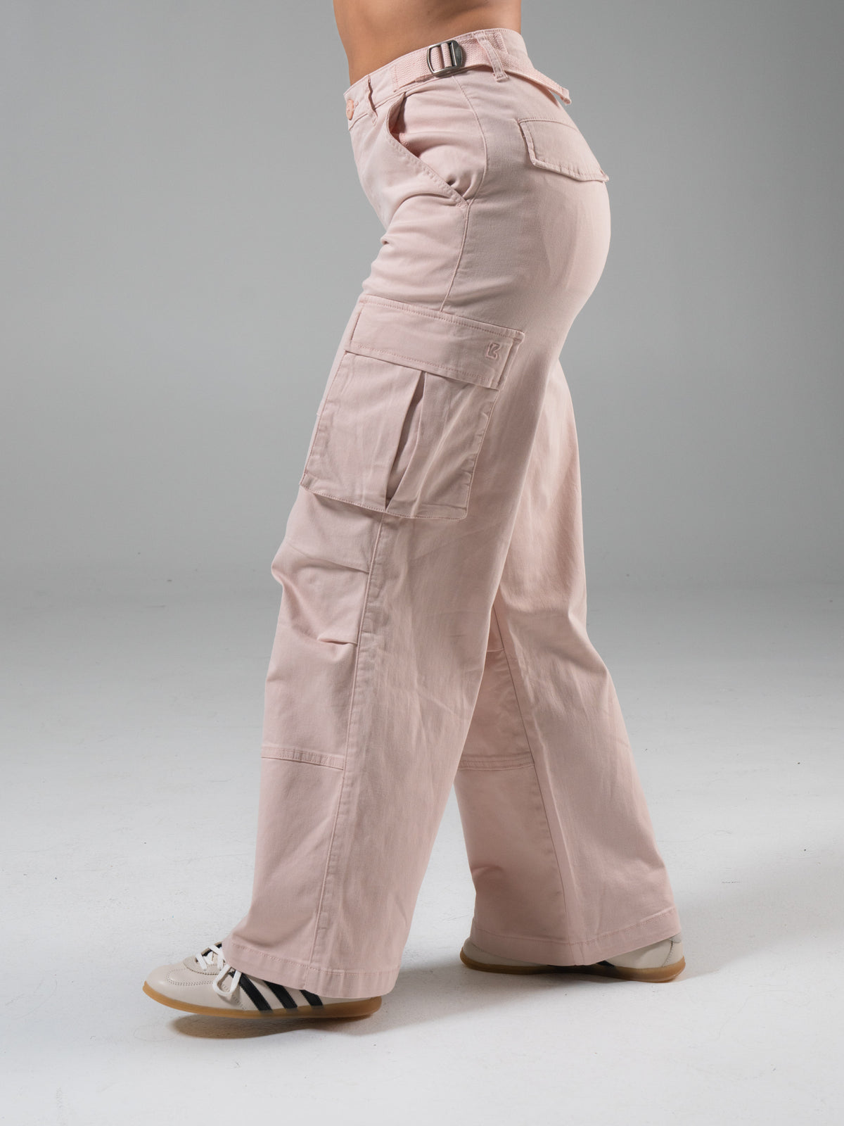 Wide Leg Cargo Pant - Strawberry Milk