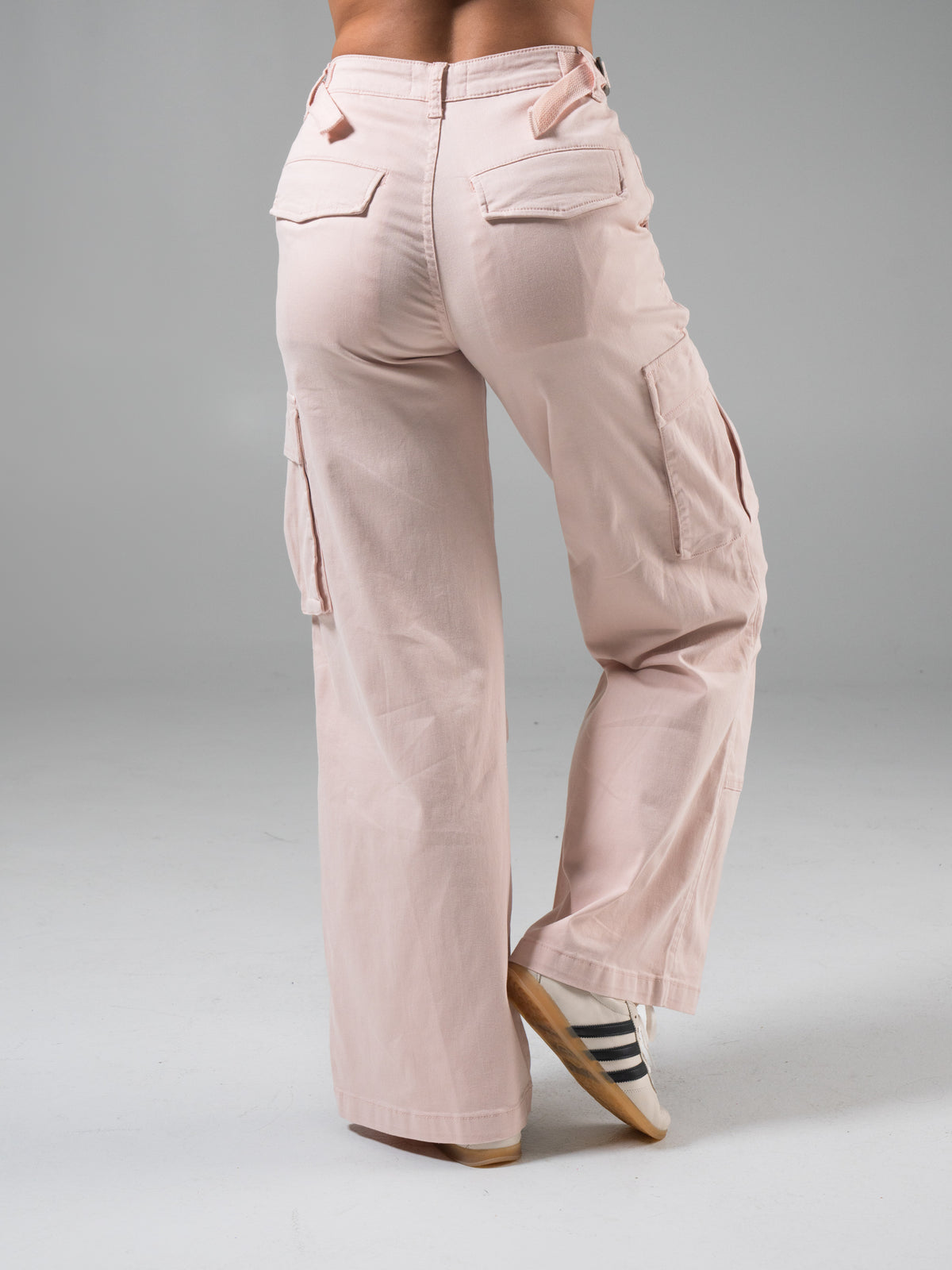 Wide Leg Cargo Pant - Strawberry Milk