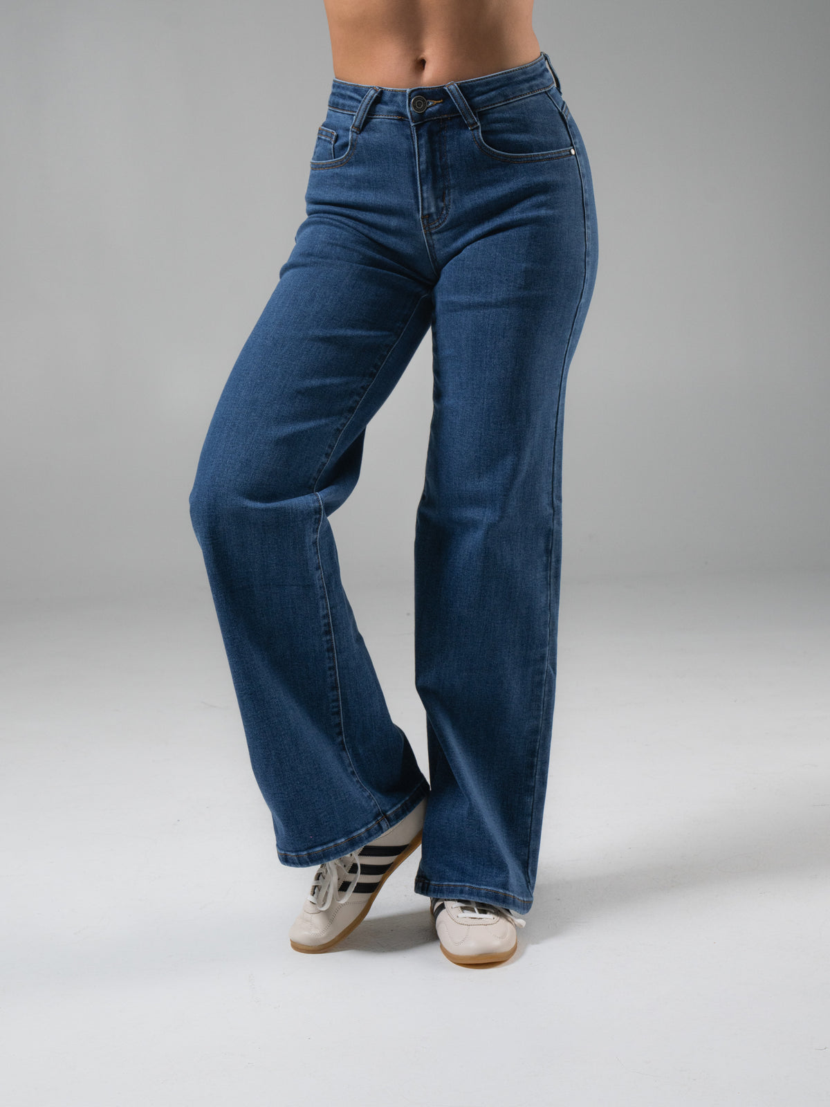 Cheeky Straight Leg Mid Rise Jeans - Medium Wash