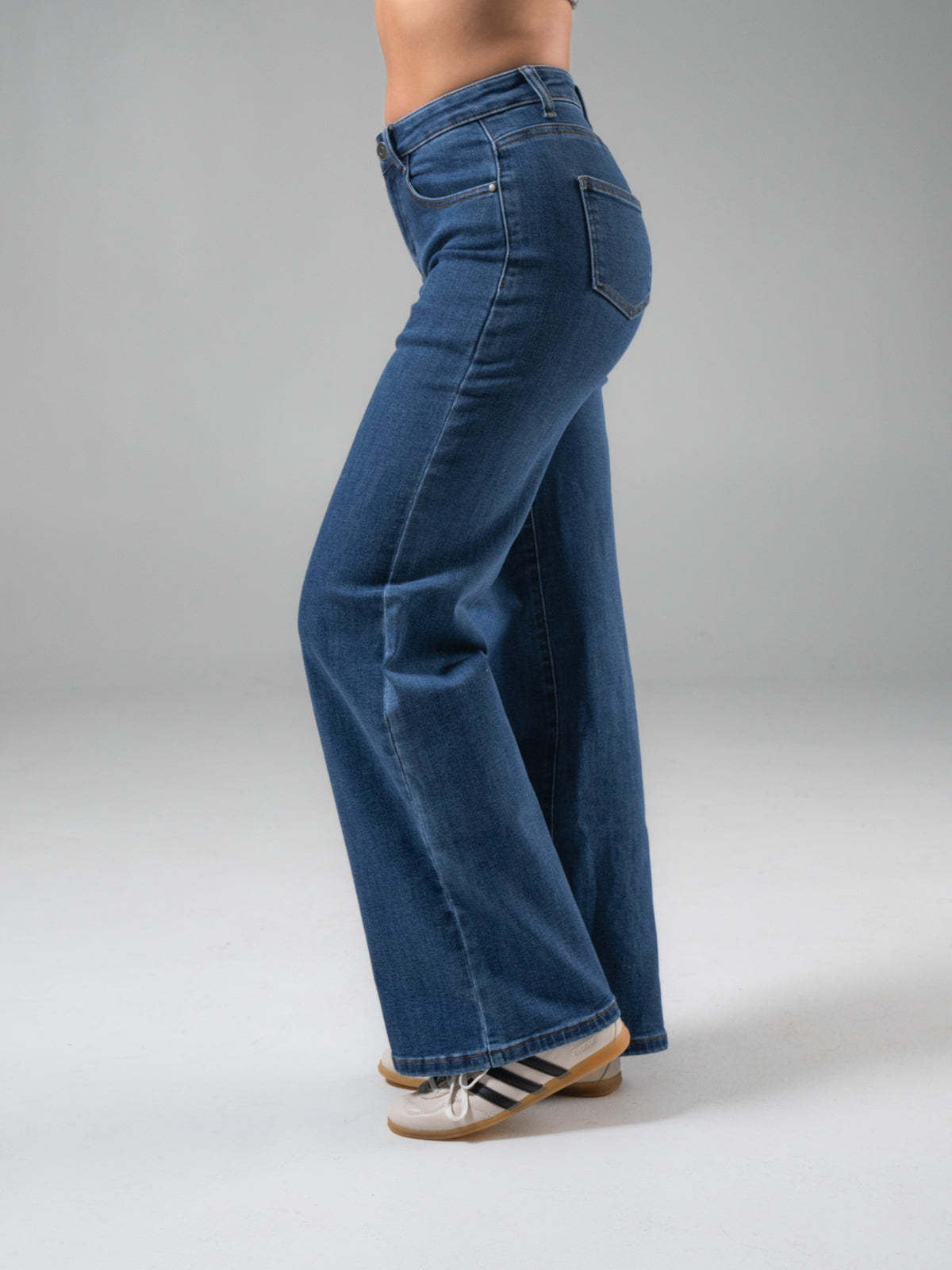 Cheeky Straight Leg Mid Rise Jeans - Medium Wash