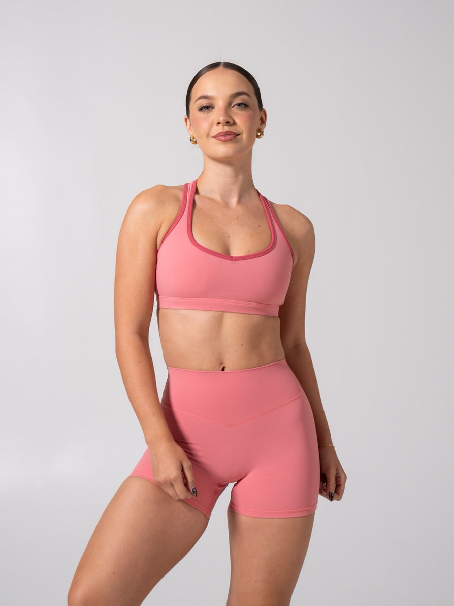 Sweetheart Nubre Sports Bra - Rose Blush and Burnt Sugar