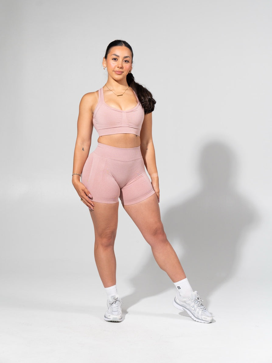 Miracle Seamless Hip Rise Short 4.5" - Heather Rose Water