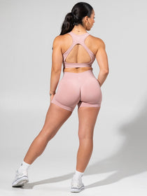 Miracle Seamless Hip Rise Short 4.5" - Heather Rose Water