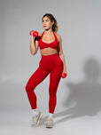 Miracle Seamless Legging - Heather Lipstick Red