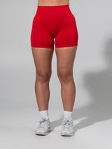 Thumbnail 4 of Miracle Seamless Hip Rise Short 4.5" - Heather Lipstick Red, 4 of 11