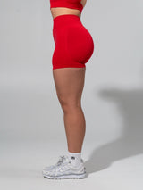 Thumbnail 7 of Miracle Seamless Hip Rise Short 4.5" - Heather Lipstick Red, 7 of 11