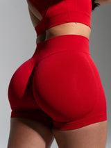 Thumbnail 10 of Miracle Seamless Hip Rise Short 4.5" - Heather Lipstick Red, 10 of 11