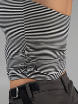 Thumbnail 3 of Brami Tube Top - Black/ White Stripe, 3 of 6
