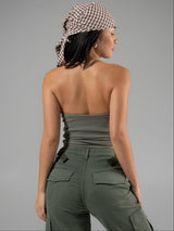 Thumbnail 4 of Brami Tube Top - Olive Juice, 4 of 6