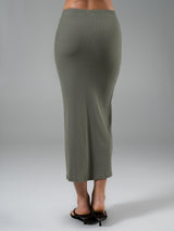 Thumbnail 7 of Nimbus Rib Midi Skirt - Olive Juice, 7 of 7