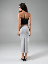 Thumbnail 5 of Nimbus Rib Midi Skirt - Heather Grey, 5 of 6