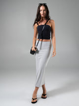 Thumbnail 3 of Nimbus Rib Midi Skirt - Heather Grey, 3 of 6