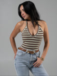 Brami V Neck Tank - Multi Stripe
