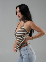 Thumbnail 3 of Brami V Neck Tank - Multi Stripe, 3 of 4