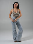 Cheeky Straight Leg High Rise Jeans - Light Wash