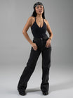 Cheeky Straight Leg High Rise Jeans - Washed Black