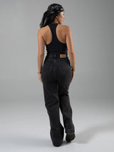 Thumbnail 6 of Cheeky Straight Leg High Rise Jeans - Washed Black, 6 of 6