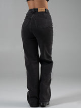 Thumbnail 2 of Cheeky Straight Leg High Rise Jeans - Washed Black, 2 of 6