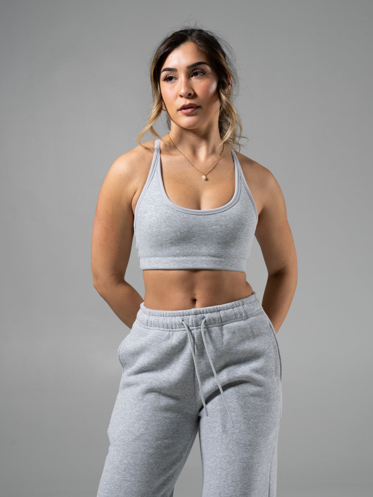 Plush Fleece Bralette - Heather Grey