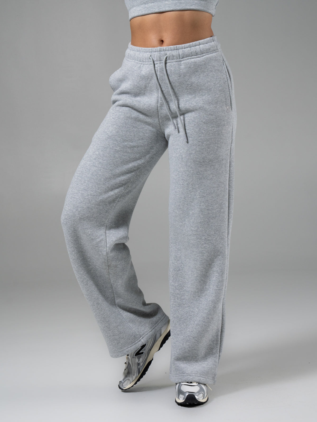 Plush Fleece Straight Leg Sweat Pant - Heather Grey