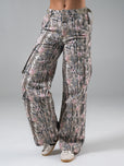 Wide Leg Cargo Pant - Pink Camo