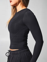 Thumbnail 3 of Halo Long Sleeve Baby Tee - Onyx Black, 3 of 7