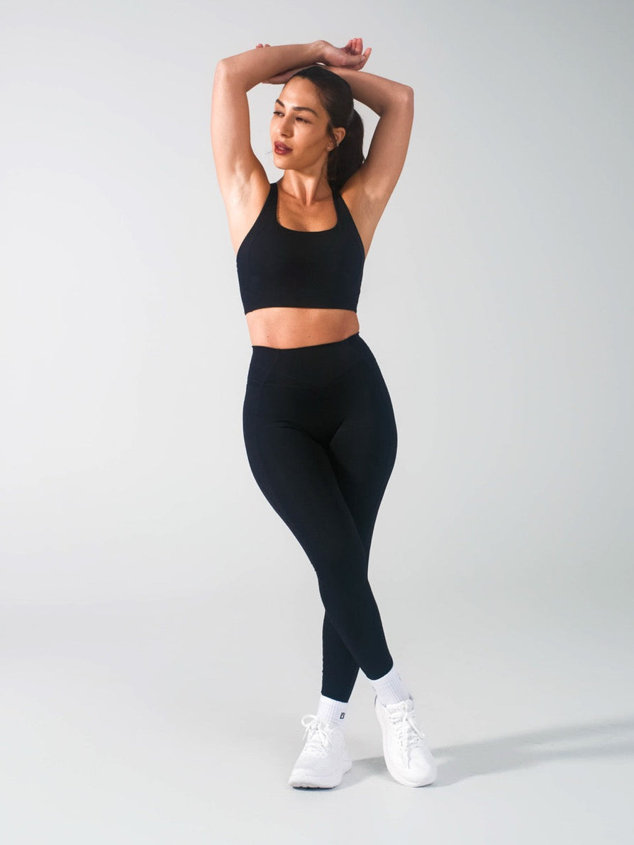 Airbrush Sports Bra - Onyx Black