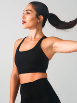 Thumbnail 1 of Airbrush Sports Bra - Onyx Black, 1 of 5