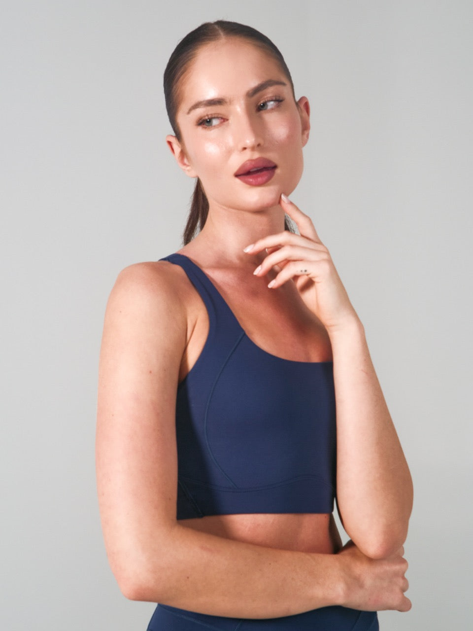 Airbrush Sports Bra - Baked Blue