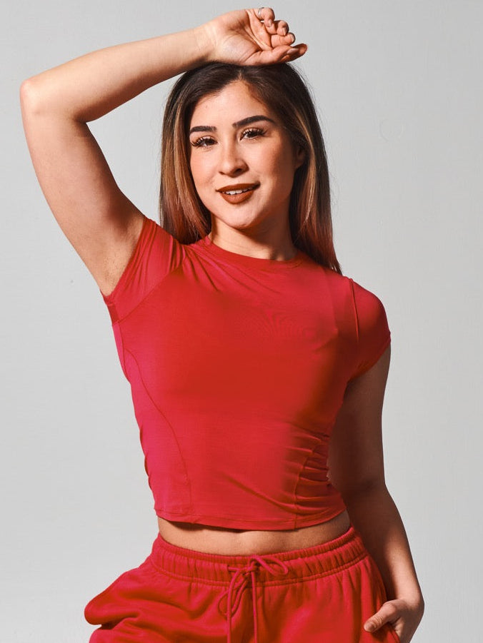 Halo Baby Tee - Lipstick Red