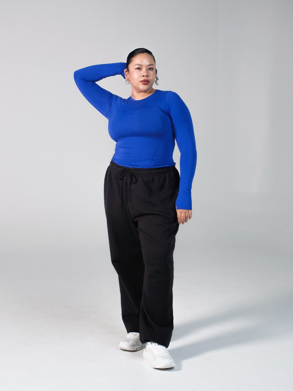 Halo Long Sleeve Hip Tee - Rio Blue