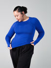 Halo Long Sleeve Hip Tee - Rio Blue