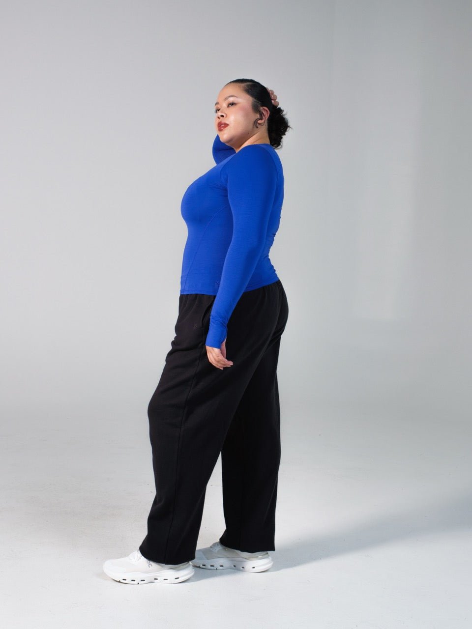 Halo Long Sleeve Hip Tee - Rio Blue