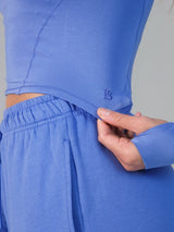 Thumbnail 6 of Halo Long Sleeve Baby Tee - Azul, 6 of 6