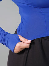 Thumbnail 3 of Halo Long Sleeve Baby Tee - Rio Blue, 3 of 4