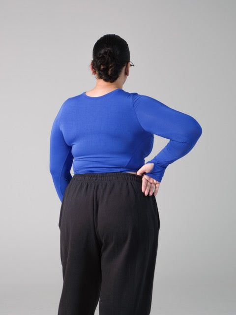 Halo Long Sleeve Baby Tee - Rio Blue