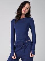 Thumbnail 1 of Halo Long Sleeve Hip Tee - Baked Blue, 1 of 4