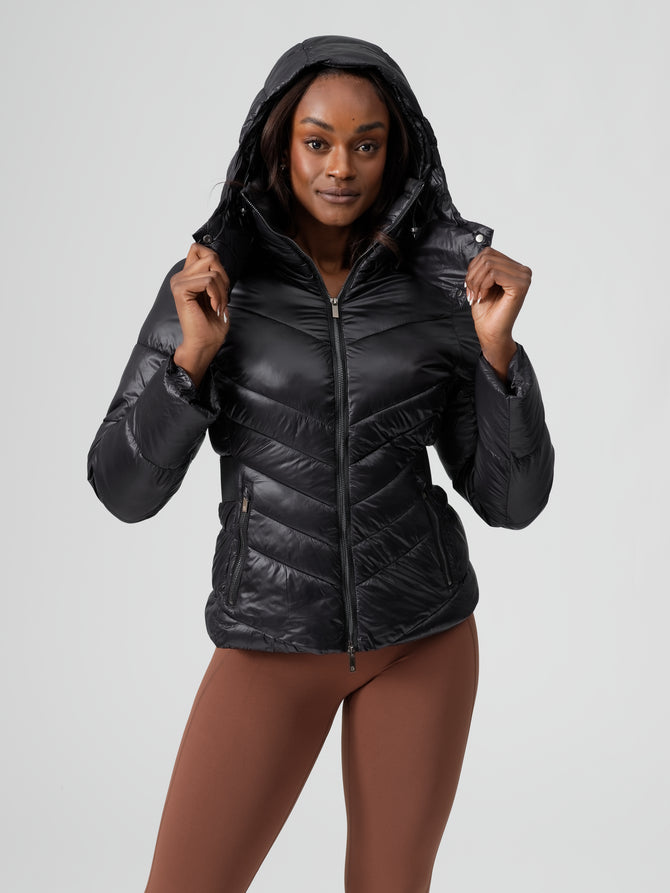 Waist Taper Puffer Jacket Onyx Black
