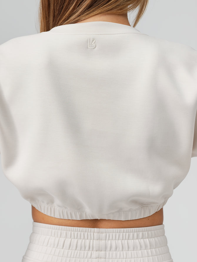 BuffBunny, Other, Buff Bunny Twisted White Marble Crop Top Xs