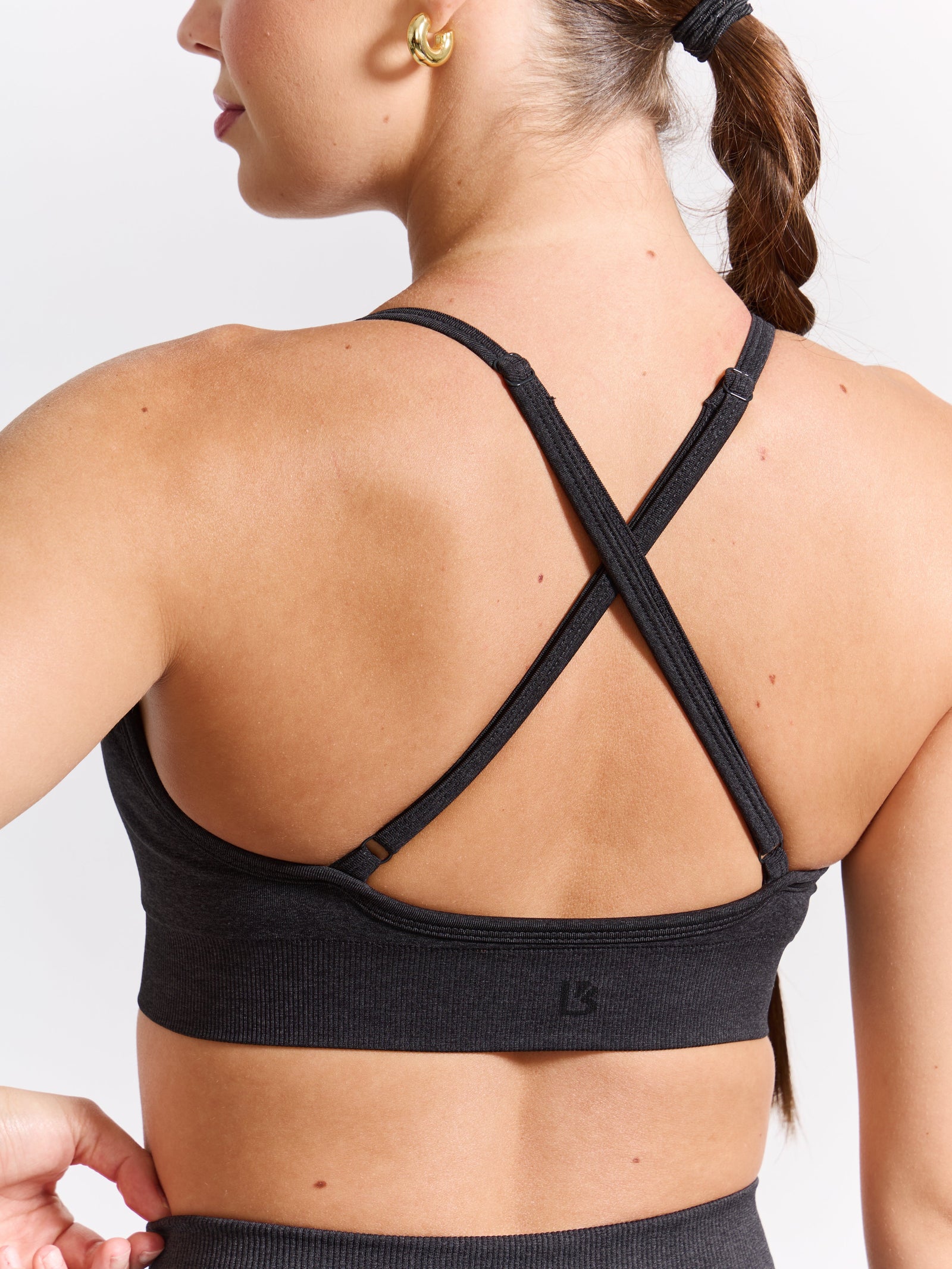 Plunge Seamless Sports Bra - Charcoal XS Plunge Seamless Sports Bra - Charcoal XS