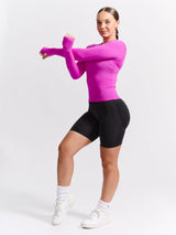 Thumbnail 2 of Seamless Long Sleeve Baby Tee - Pop Rocks, 2 of 6