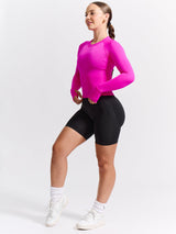 Thumbnail 2 of Seamless Long Sleeve Baby Tee - Hard Candy, 2 of 5