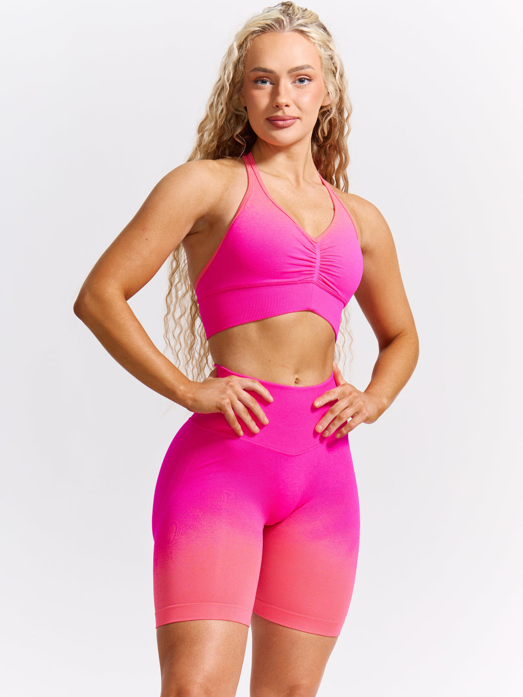 Halter Seamless Sports Bra - Sunrise Ombre