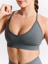 Thumbnail 1 of Plunge Seamless Sports Bra - Frosted Sage, 1 of 6